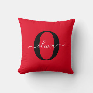 Almofada Nome com Letra Maiúscula Personalizada Vermelho Pr