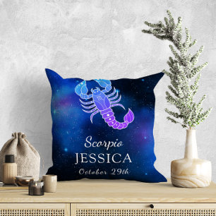 Almofada Nome com o sinal Zodiac Scorpio Gift Travesseiro d