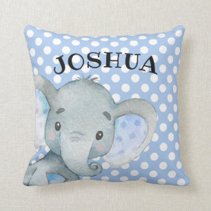 Almofada Nome da Bolinhas de Fita Personalizada de Elefante