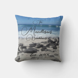 Almofada Nome da família Beach Ocean Waves