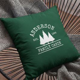 Almofada Nome da Família de Cabina Verde Floresta