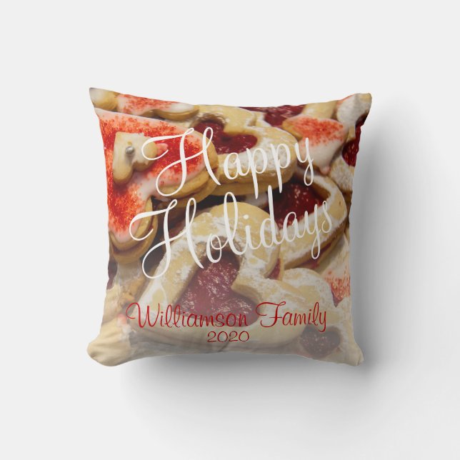 Almofada Nome Da Família De Cookies De Açúcar Em Forma De C (Frente)