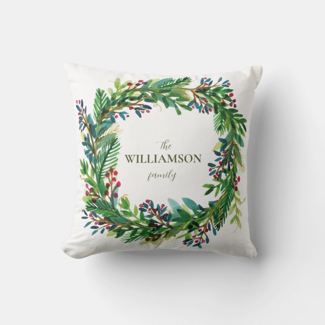 Almofada Nome da família de Natal Feriado Holi (Frente)