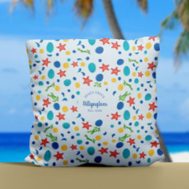 Almofada Nome da família do oceano nome da praia casa do ma