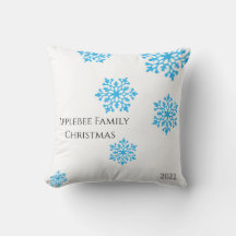 Nome da família Floco de neve moderno azul-brilhan