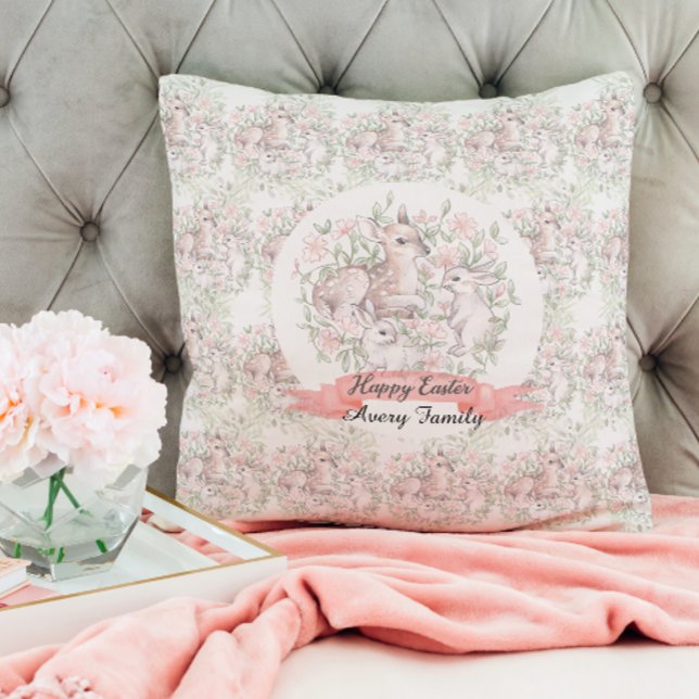 Almofada Nome da família Páscoa personalizada de cervejas (Criador carregado)