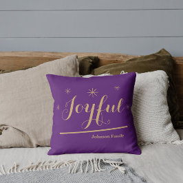 Almofada Nome da Família Personalizada Elegante Joyful
