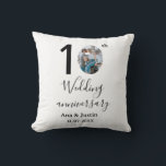 Almofada nome da foto do 10º aniversário de casamento em le<br><div class="desc">Design</div>