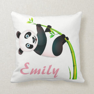 Almofada Nome de bambu de suspensão preto e branco do urso