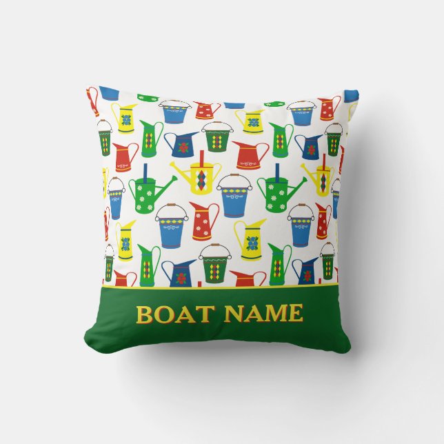 Almofada Nome de Barco de Canal Narrowboat (Frente)