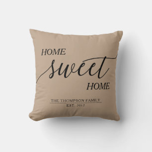 Almofada Nome de família Home doce Home