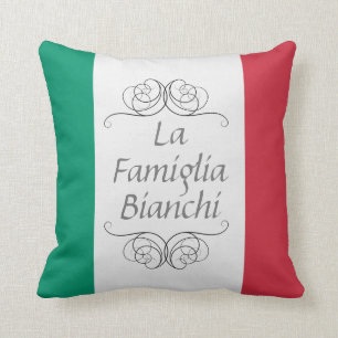 Almofada Nome de família italiano da bandeira de Famiglia