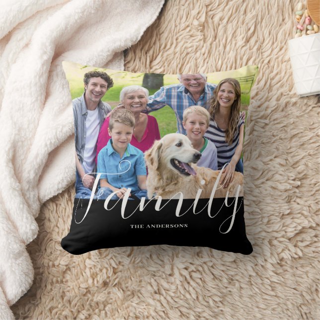 Almofada Nome de Foto da Família Moderna (Cobertor)