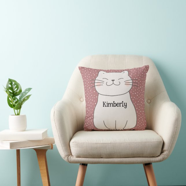 Almofada Nome de Gatinho Fofo e Moderno (Cadeira)