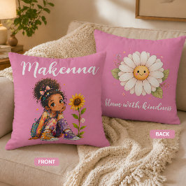 Almofada Nome de Menina de Cabelo Escuro Personalizado