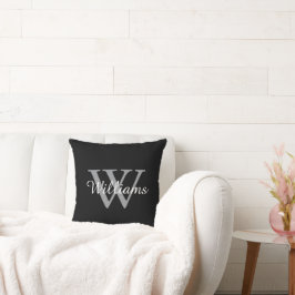 Almofada Nome de Monograma Personalizado Minimalista Simple
