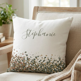 Almofada Nome de roteiro elegante com confete brilhante ter