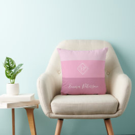 Almofada Nome de Script Monograma Minimalista Pinky