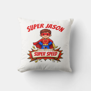 Almofada Nome de Super-Herói Infantil Personalizado & Super