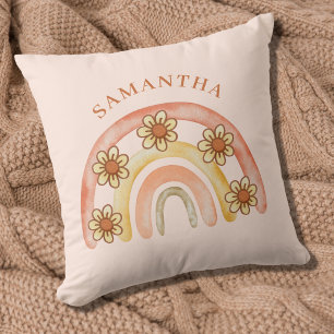 Almofada Nome do Arco-Íris Retro Modern Boho