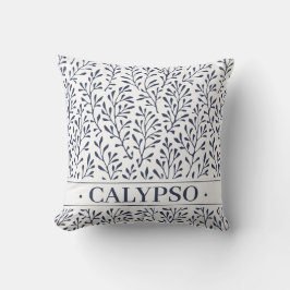 Almofada Nome do barco náutico. Algas Marinhas. Azul marinh