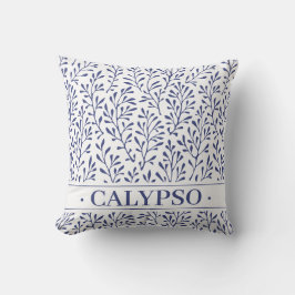 Almofada Nome do barco náutico. Algas Sea Life. Azul Oceano