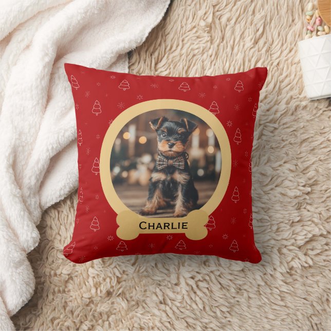 Almofada Nome do Cão de Natal Vermelho Enfeite de Natal (Cobertor)