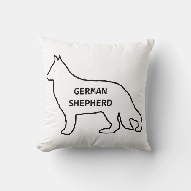 Almofada Nome do german shepherd silo branco (Frente)