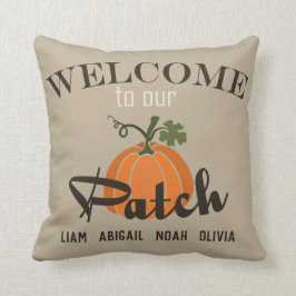 Almofada Nome do Membro da Família "Bem-vindo ao nosso Patc