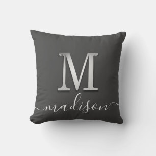 Almofada Nome do Monograma Personalizado Elegante M