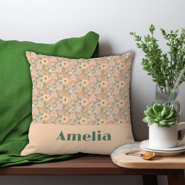 Almofada Nome do padrão floral bege pastel