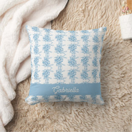 Almofada Nome do padrão floral Toile Francesa Azul
