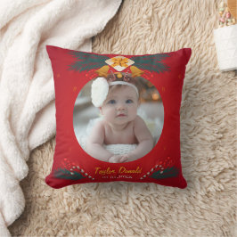 Almofada Nome e Foto do Primeiro Natal do Bebê