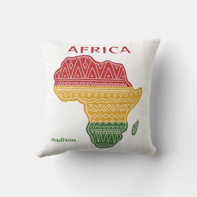 Almofada Nome e texto personalizados África (Verso)