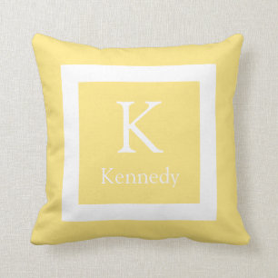Almofada Nome feito sob encomenda branco amarelo Pastel do