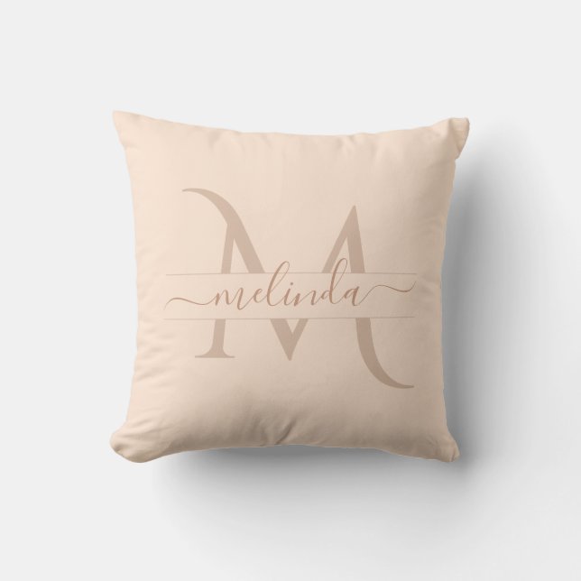 Almofada Nome Feminino com Letra Maiúscula em Script Rosa P (Frente)