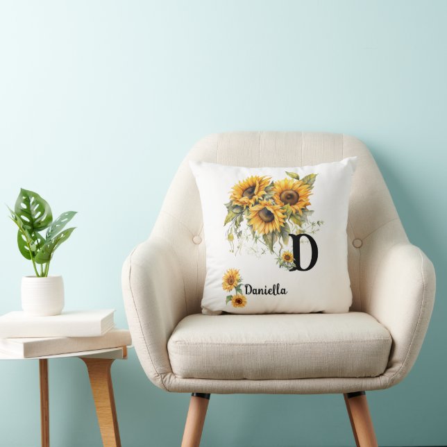Almofada Nome Floral Personalizado (Cadeira)