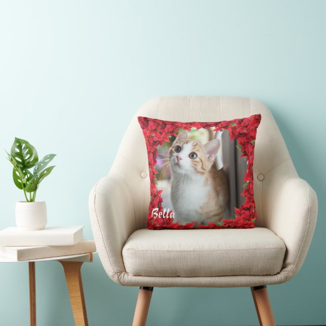 Almofada Nome/ Foto de Pet Personalizado de Natal (Cadeira)