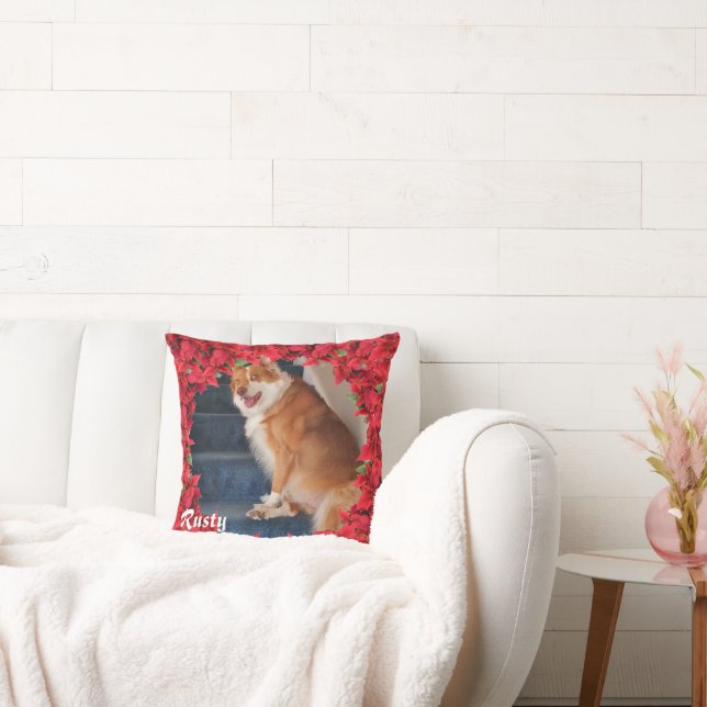 Almofada Nome/ Foto de Pet Personalizado de Natal (Sofá)