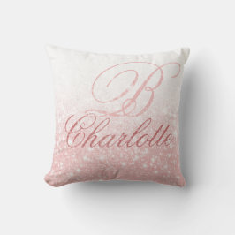 Almofada Nome Inicial do Monograma Rosa Cinzento