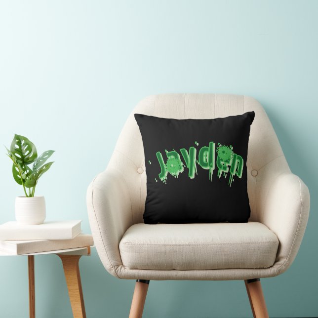 Almofada Nome Jayden Verde, (Cadeira)