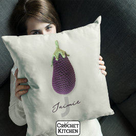 Almofada Nome Mínimo de Crochet Mínimo Roxo Divertido