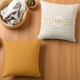 Almofada Nome Monograma Divertido Sol Desenhado à Mão