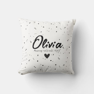 Almofada Nome OLIVIA Significa Meninas Crianças Pretas Míni
