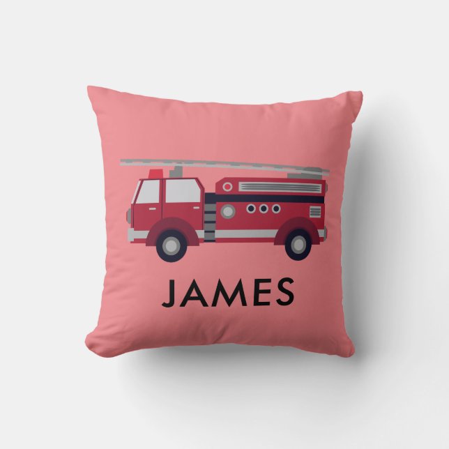 Almofada Nome Personalizado: Alça do caminhão de incêndio v (Frente)