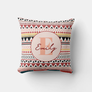 Almofada Nome Personalizado Aztec Elegance Quente Padrão Ét
