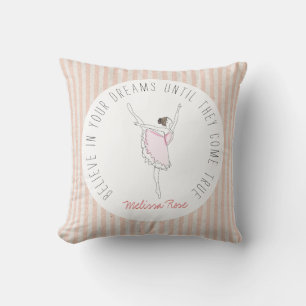 Almofada Nome Personalizado Ballerina Rosa Acredita Sonhos