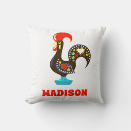 Almofada Nome Personalizado Barcelos Português Rooster Pret