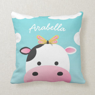 Almofada Nome Personalizado BFFs de Vaca e Borboleta