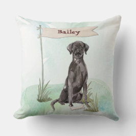Almofada Nome personalizado Black Lab Pet Dog